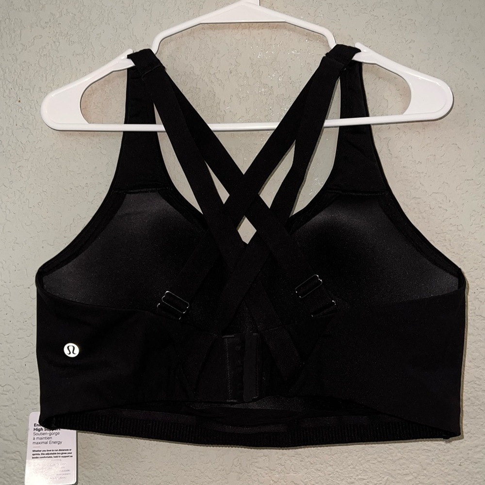 lululemon Energy bra high support black color size 40D Cross-Back Sports Bra NWT - Picture 11 of 12